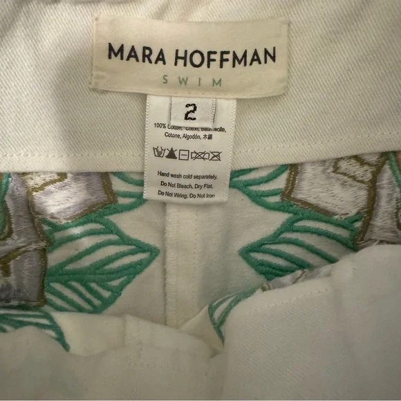 Mara Hoffman Floral Embroidered White Shorts and Tank (swim) set size 2 / Small - Picture 10 of 12